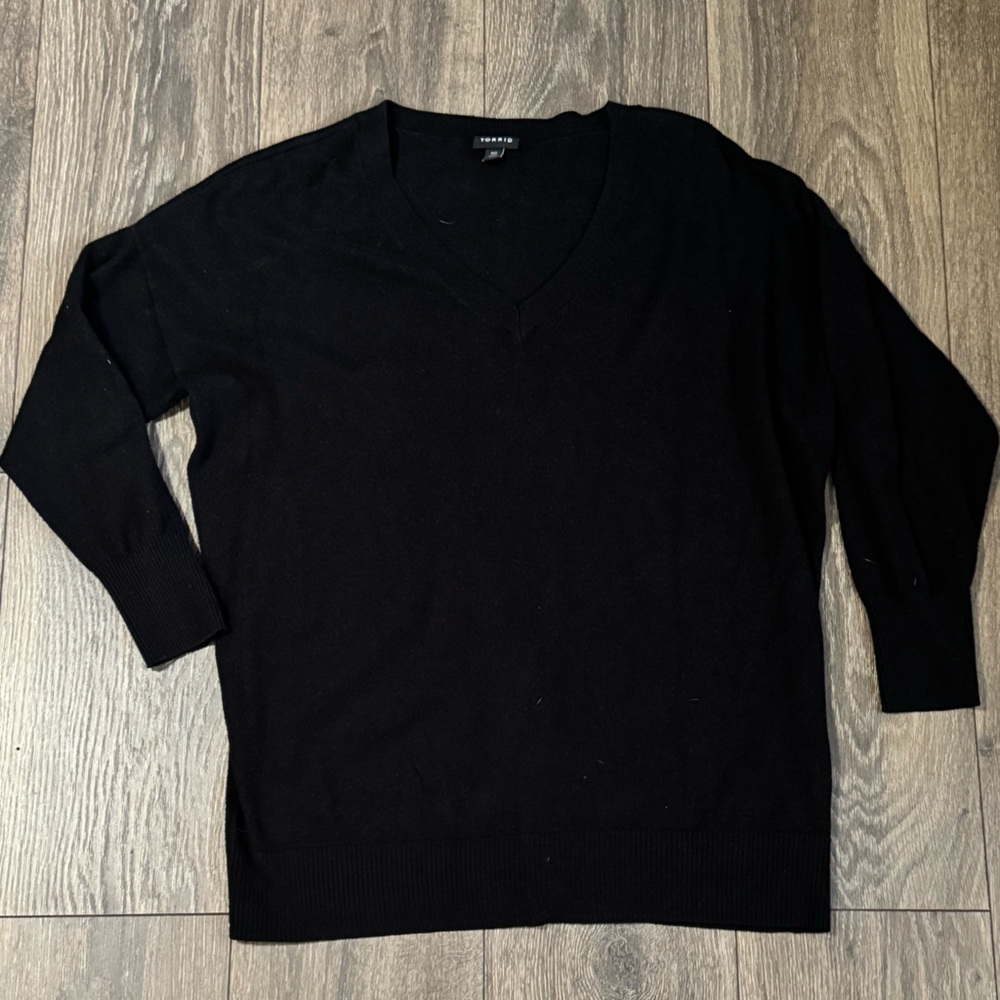 Torrid Deep Black V-Neck Sweater